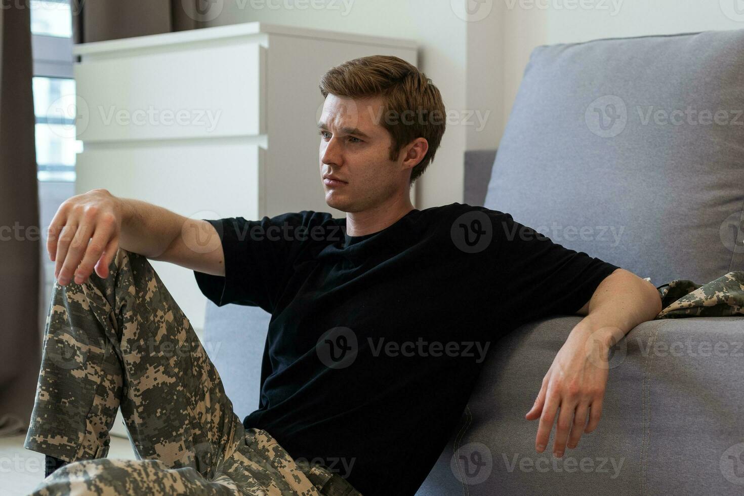 Special forces United States soldier or private military contractor with PTSD photo