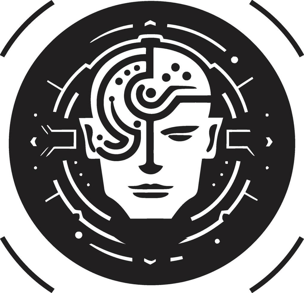 Neural Fusion Sphere Vector AI Logo Digital Nexus Designing AI Icons