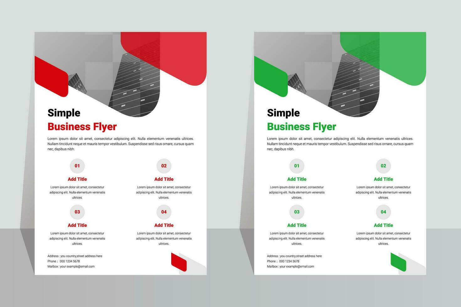 Simple business marketing company A4 flyer template vector