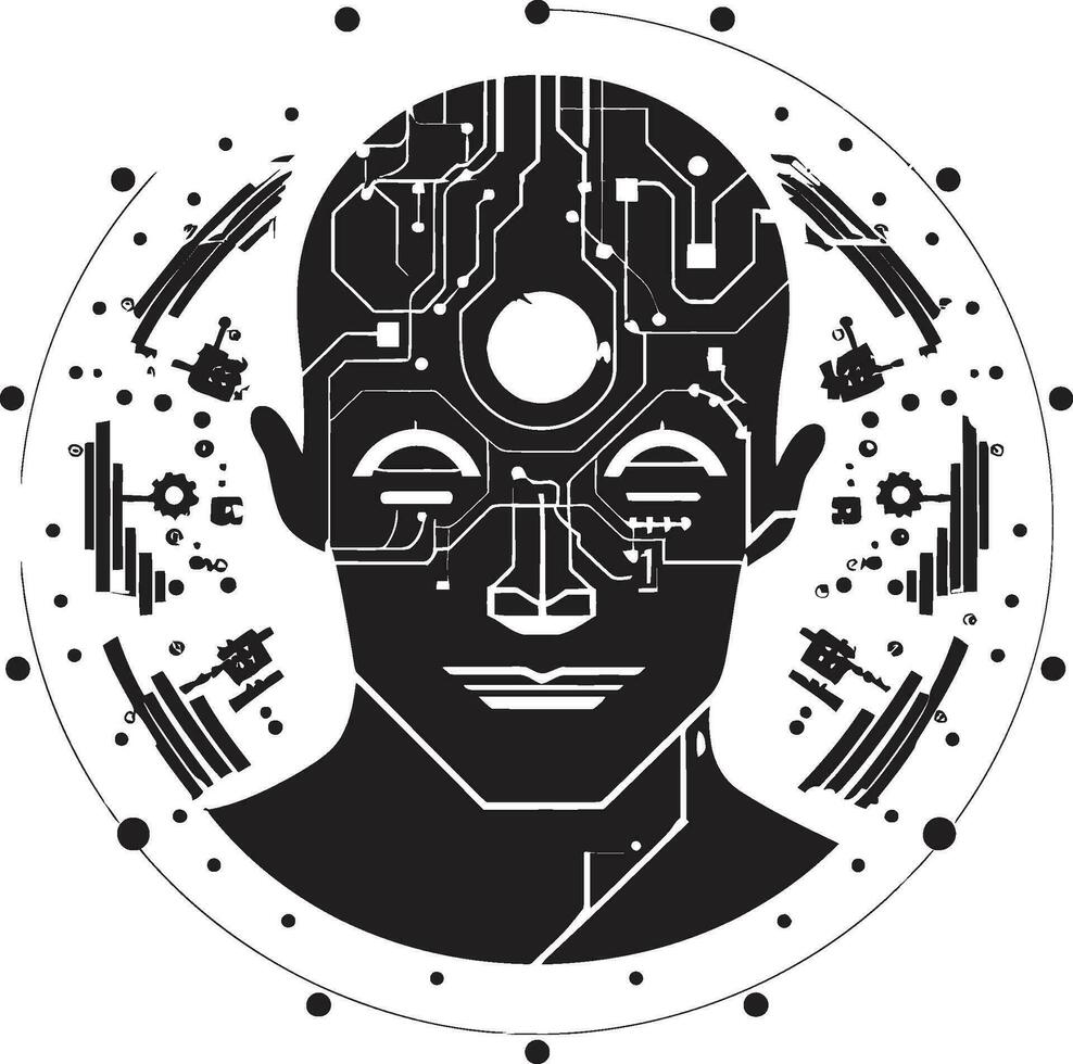 Cognitive Network Vector Logo AI AI Nexus Emblem Logo Design Vector