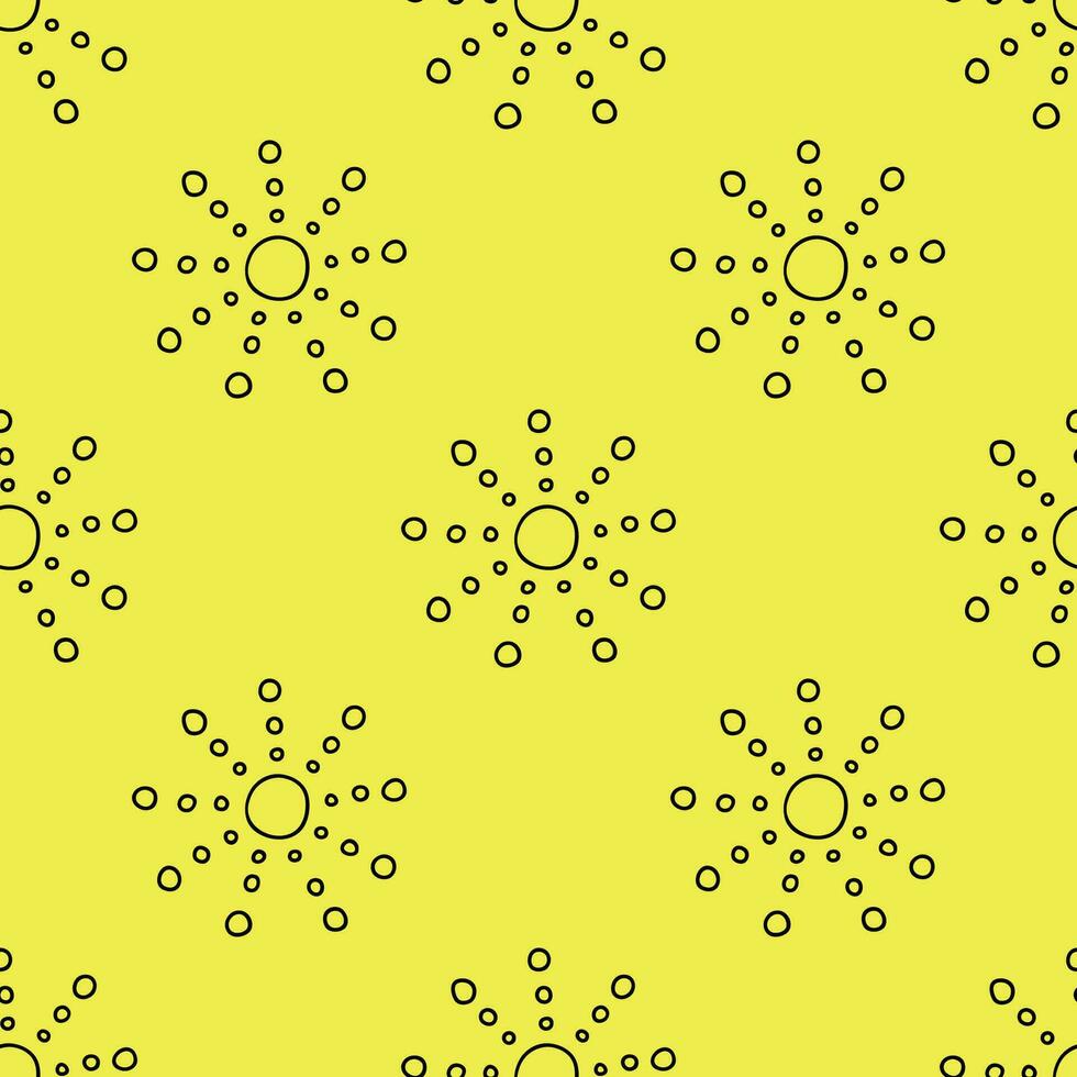 Seamless pattern with sun doodle for decorative print, wrapping paper, greeting cards, wallpaper and fabric vector