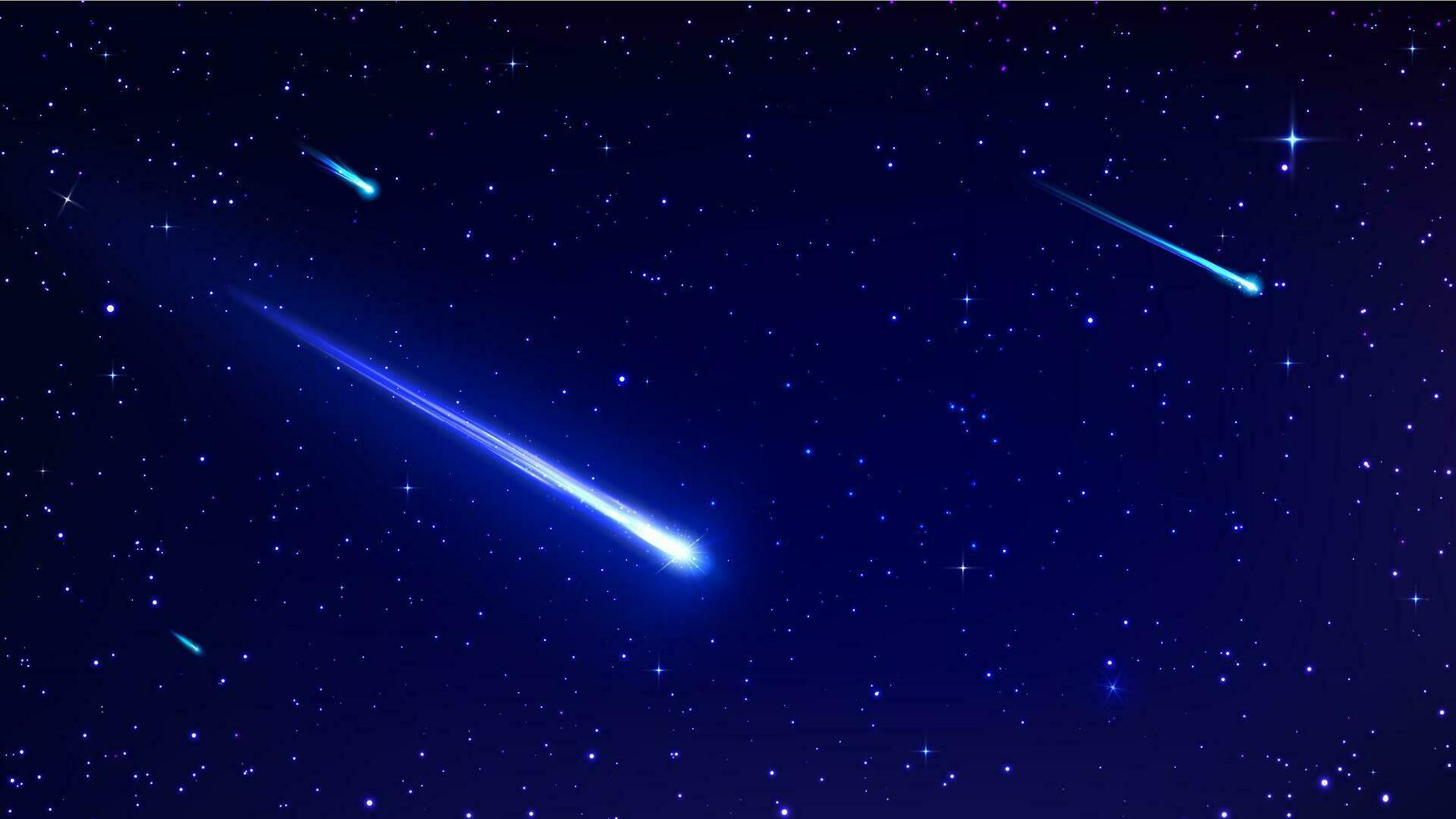 Star space sky with comets, asteroids, meteorites vector