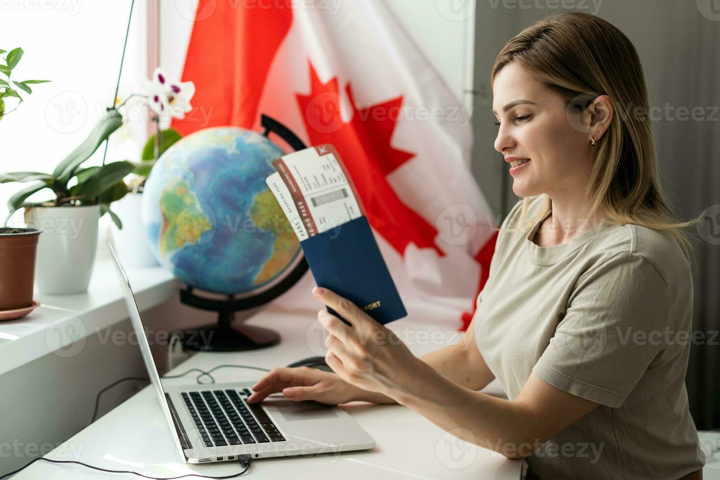 Canada National Flag Business Communication Connection Concept photo