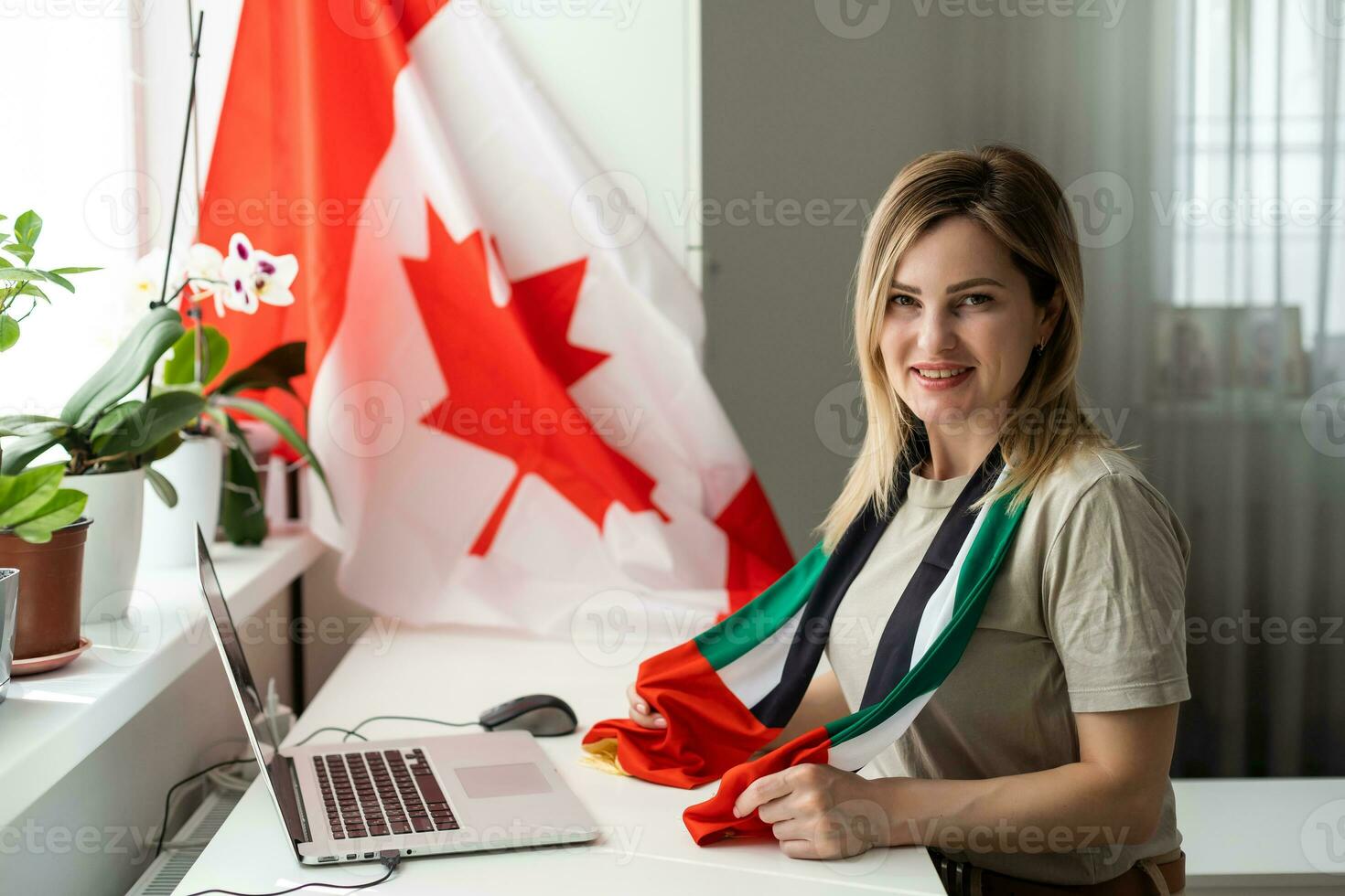 Canada National Flag Business Communication Connection Concept photo