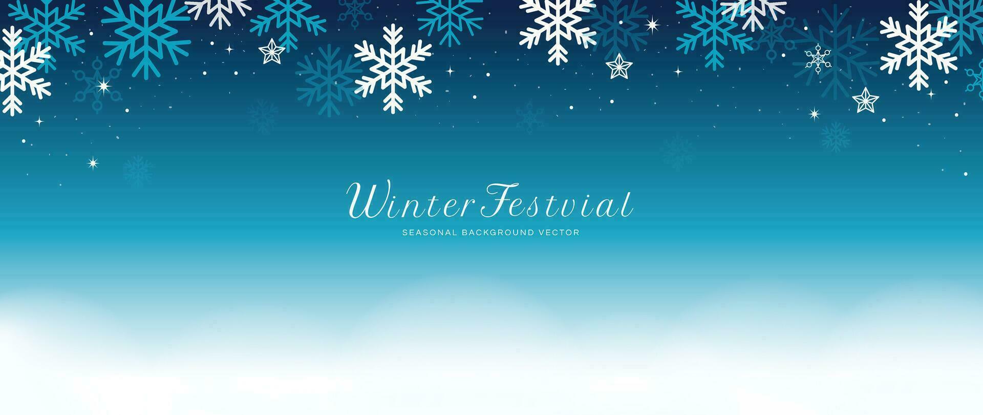 invierno festival estacional antecedentes vector ilustración. Navidad fiesta evento nevada, copo de nieve, cielo, noche, centelleo. diseño para póster, fondo de pantalla, bandera, tarjeta, decoración.