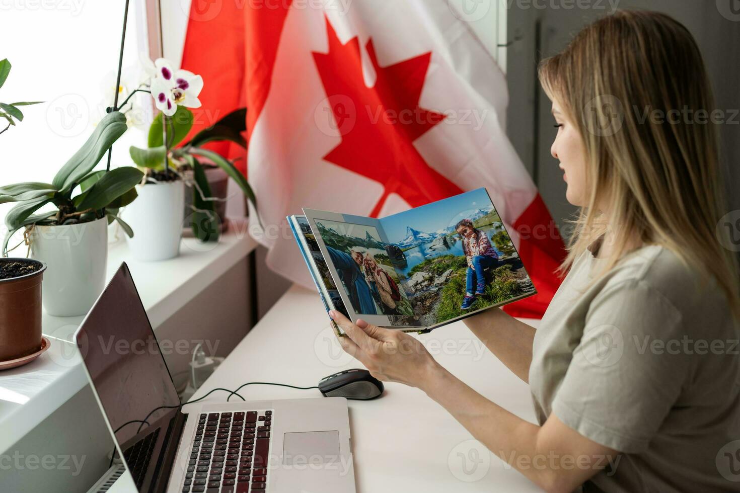 Canada National Flag Business Communication Connection Concept photo