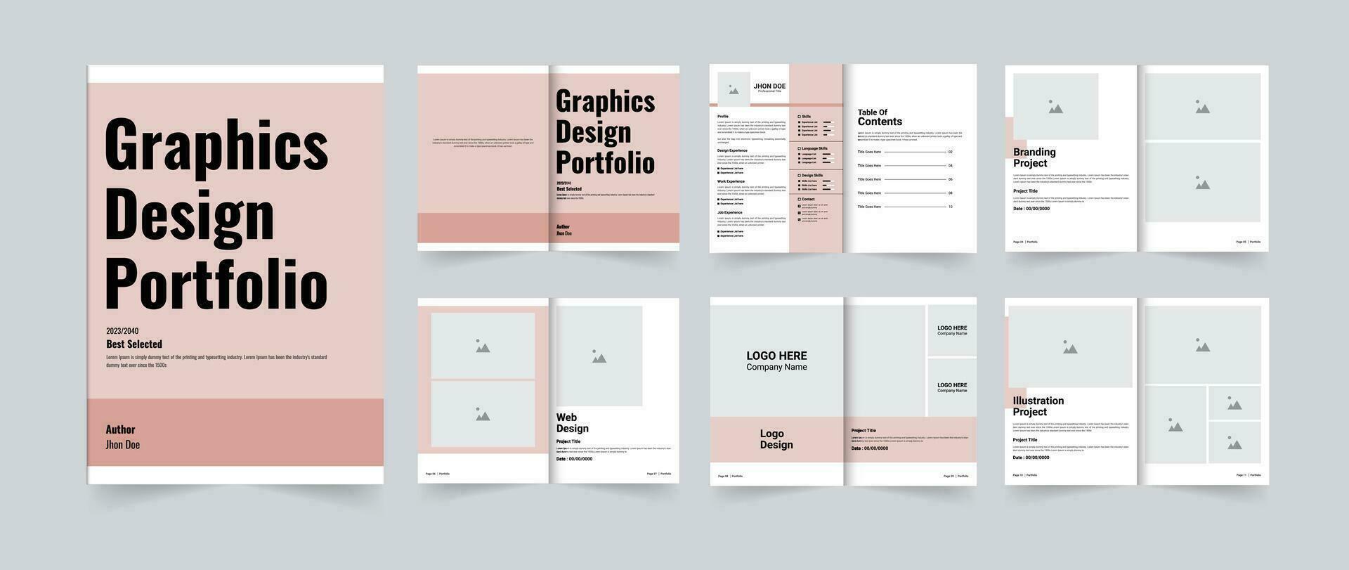 Graphics design portfolio or designer portfolio template vector