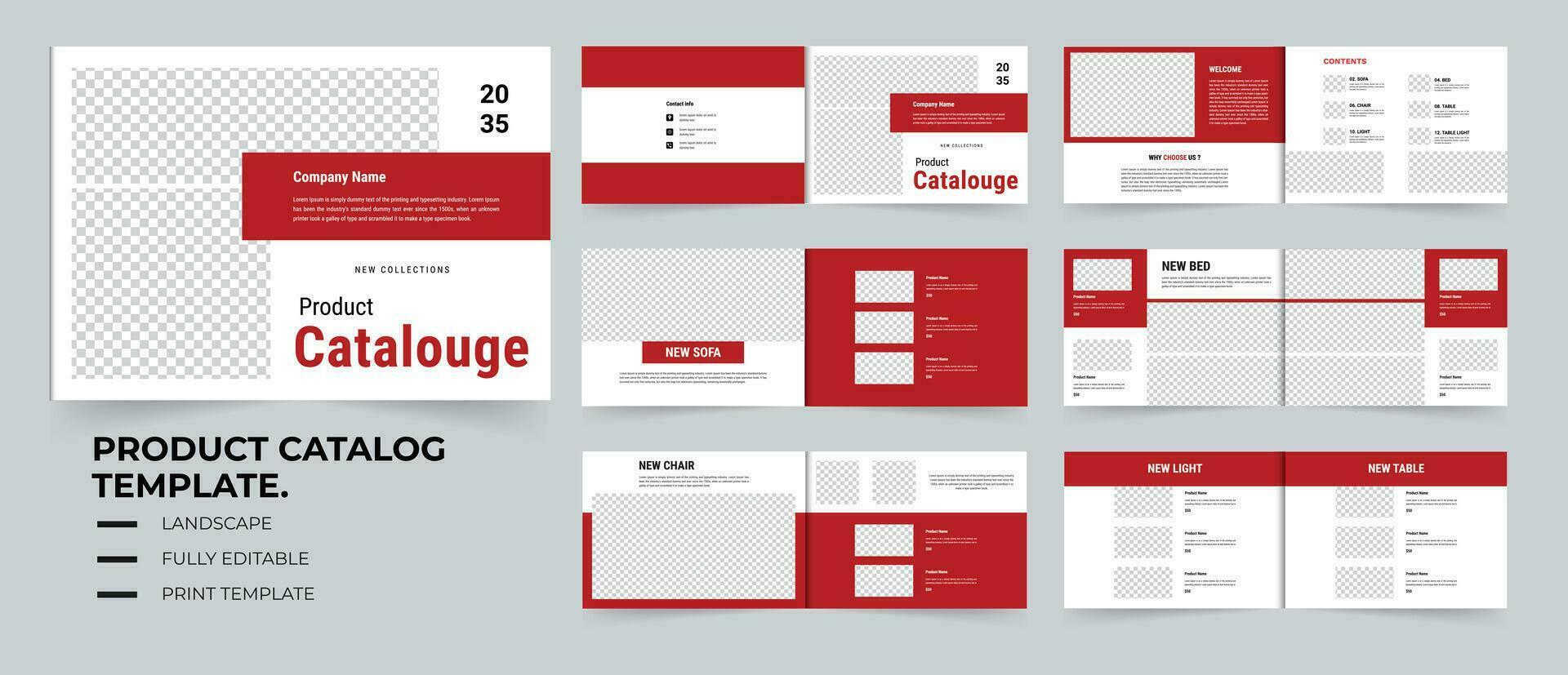 Landscape product catalog design or furniture product catalog vector