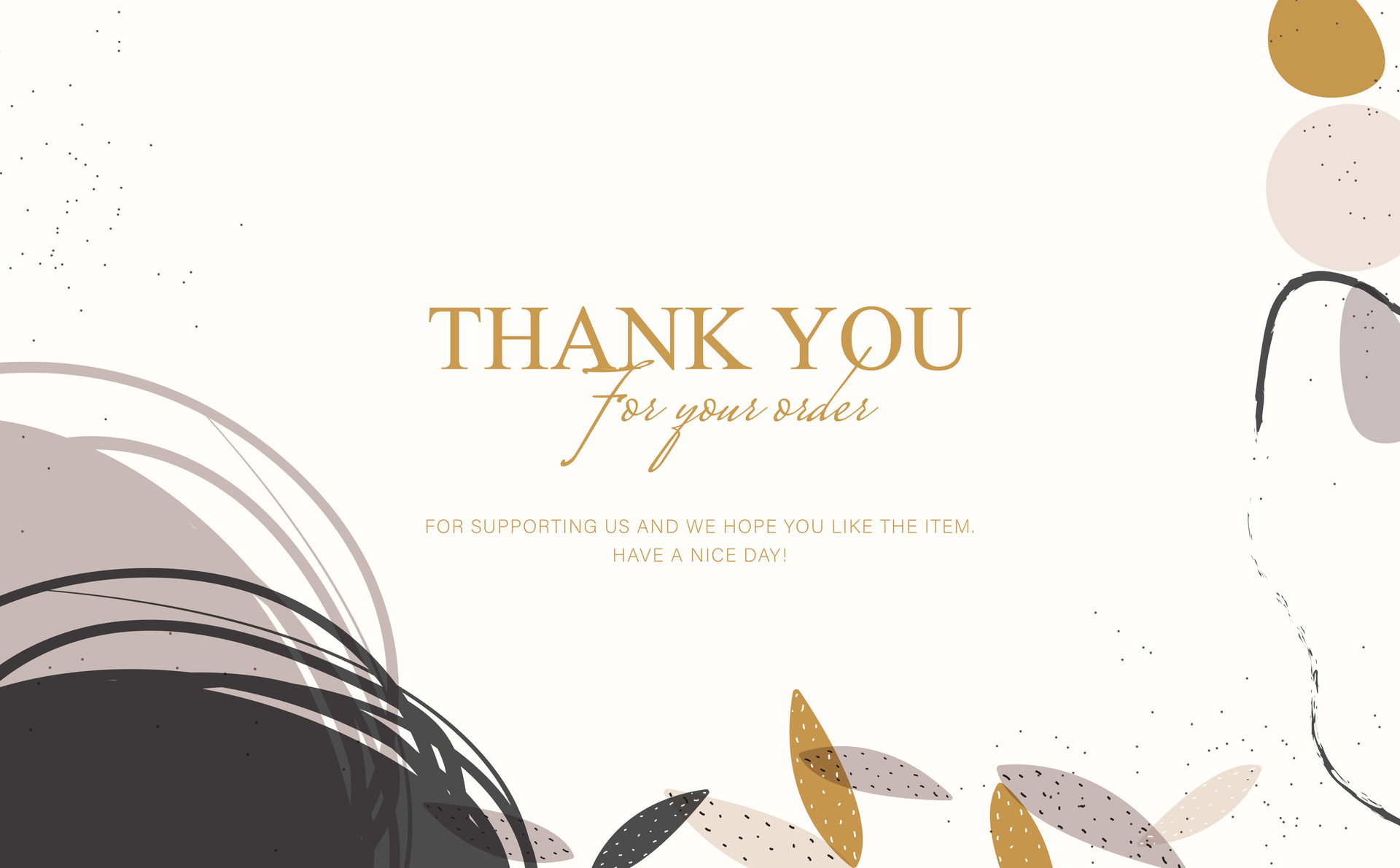 artistic thank you card template with abstract design, geometric circle