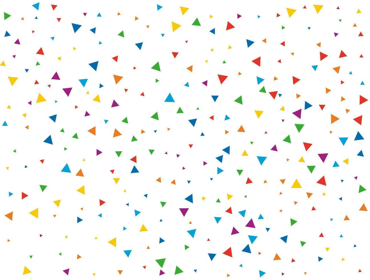 Wedding Triangular Confetti. Light Rainbow glitter confetti background. Colored festive texture vector