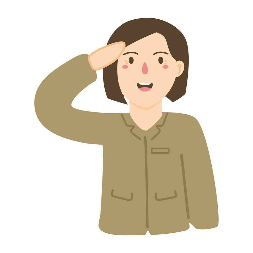 character indonesia civil servant worker vector