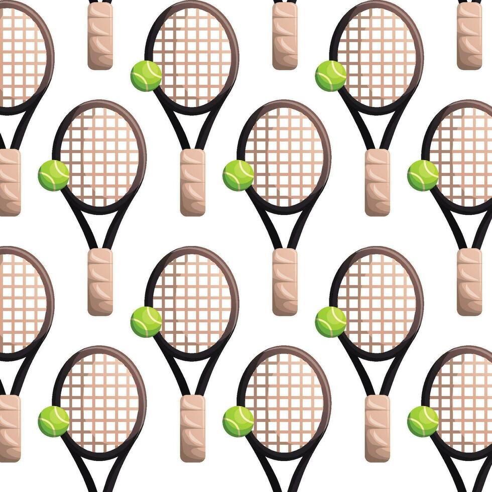 tennis racket and ball pattern vector