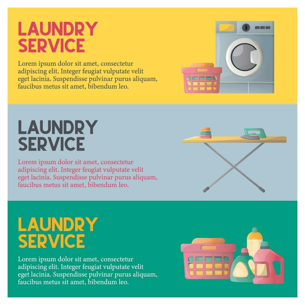 laundry service banner template vector