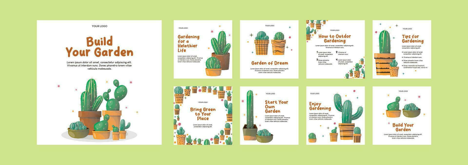 cactus social media feed vector