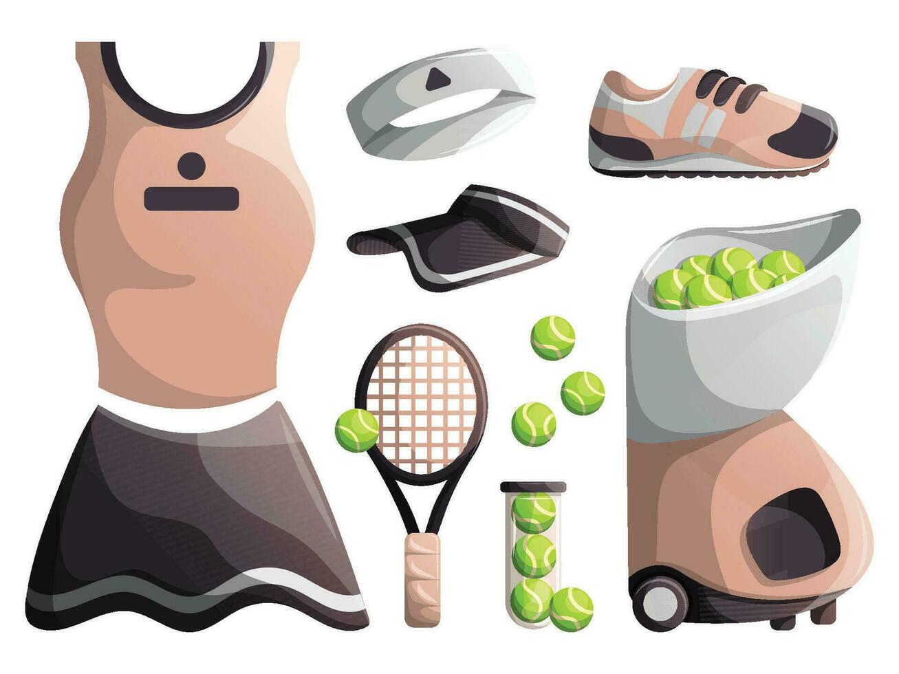 vector tennis element set
