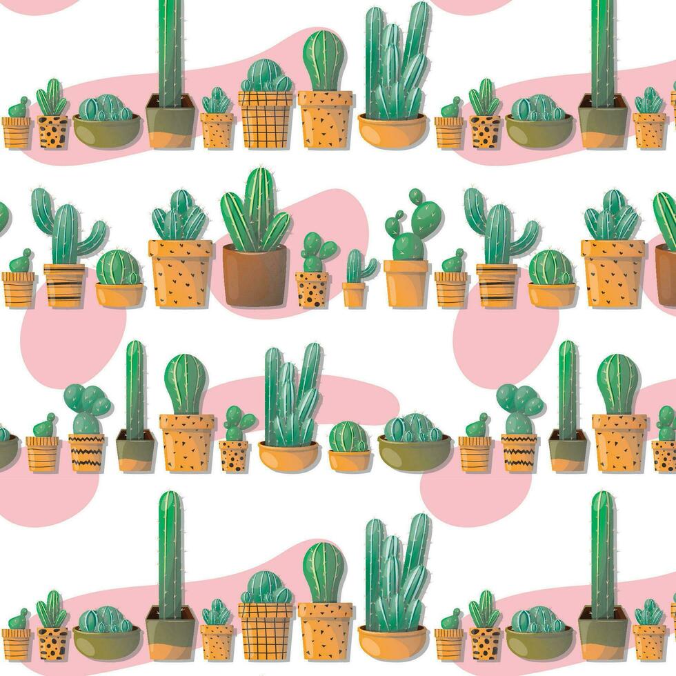 cactus seamless pattern vector