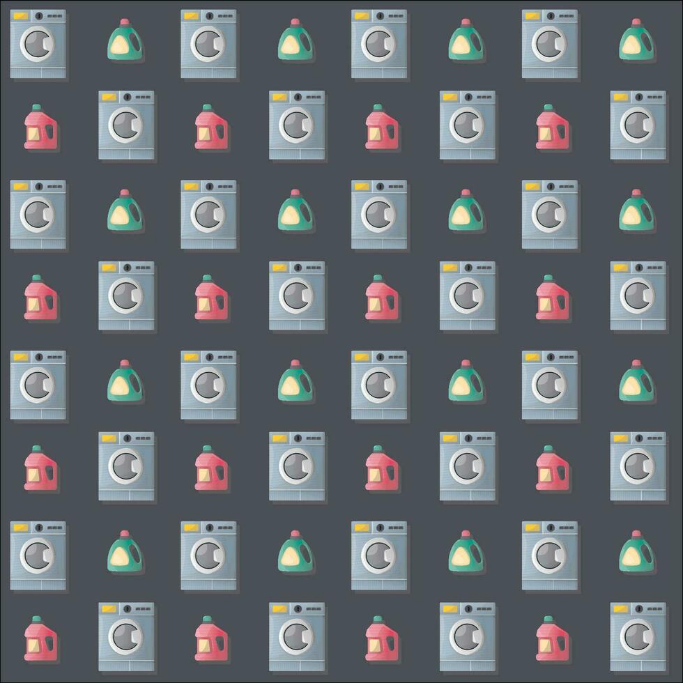 laundry machine and detergen pattern vector