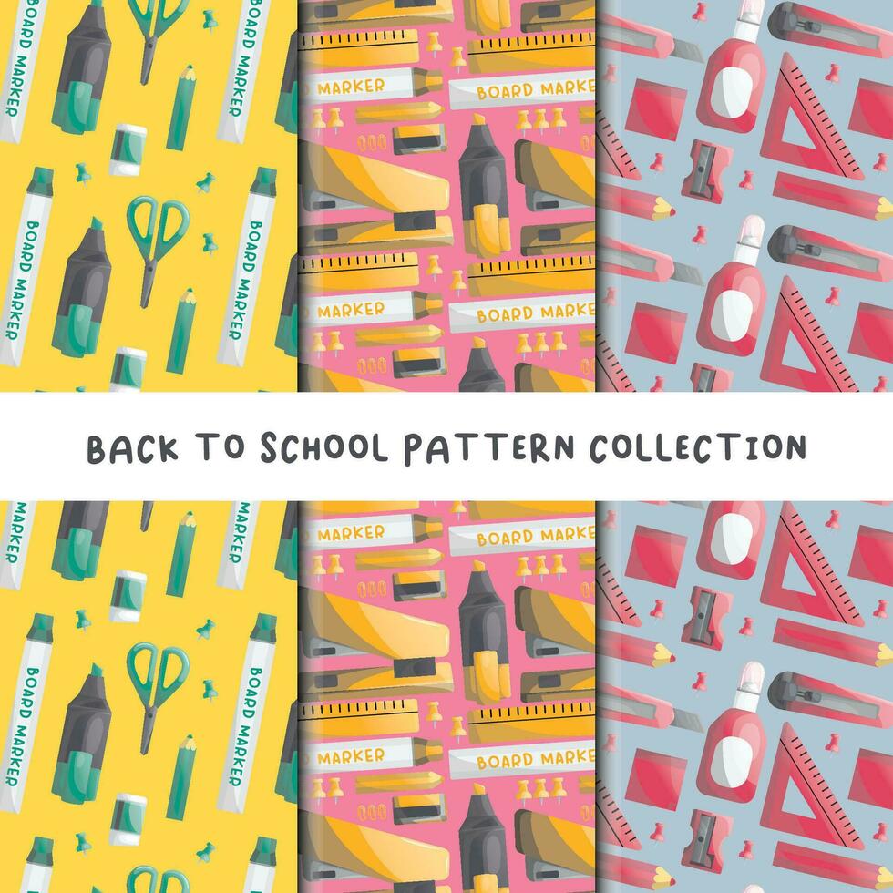 stationery pattern collection vector