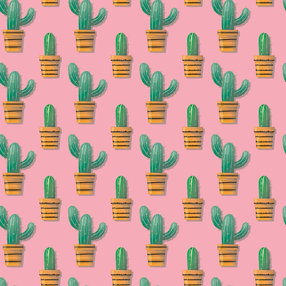 cactus seamless pattern vector