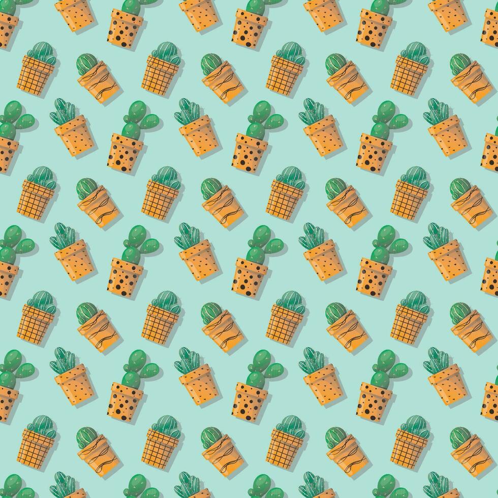 cactus seamless pattern vector