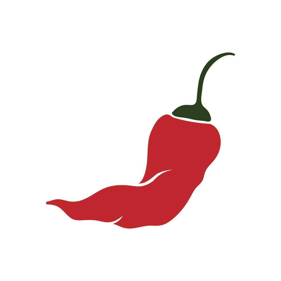 Chili pepper pod icon. Hot pepper colored silhouette. vector