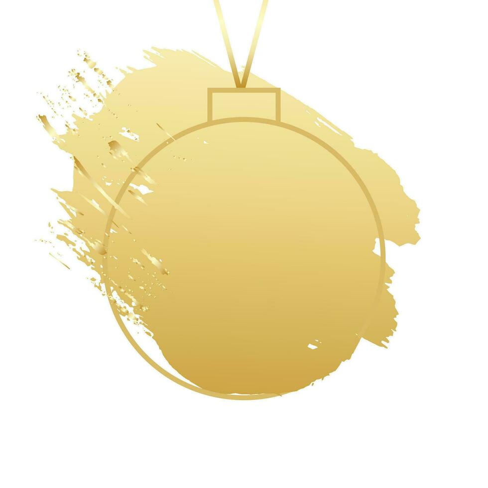 frames with decoration ball. Creative art New Year and Christmas frames created using grunge stains of gold. To style your text, copy space vector