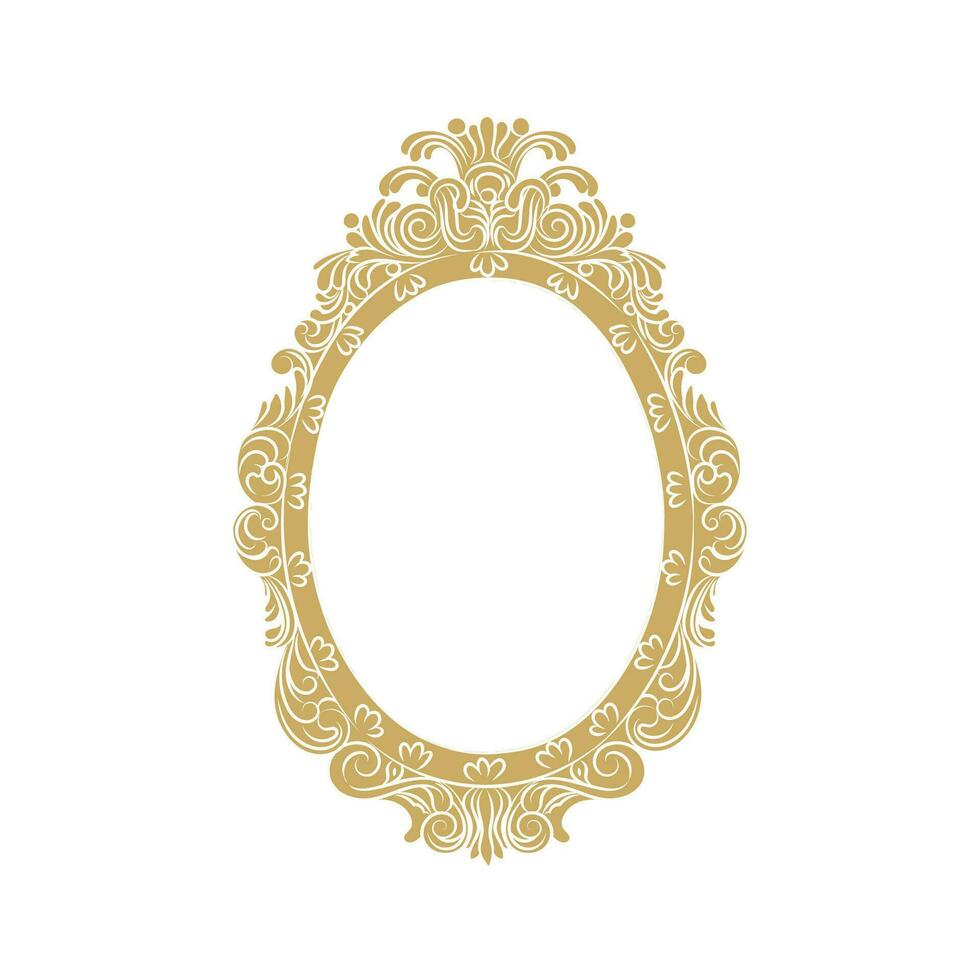 Vertical frame. Vintage golden frame made of flowers, patterns with copy space. For wedding invitations, cute card gifts vector