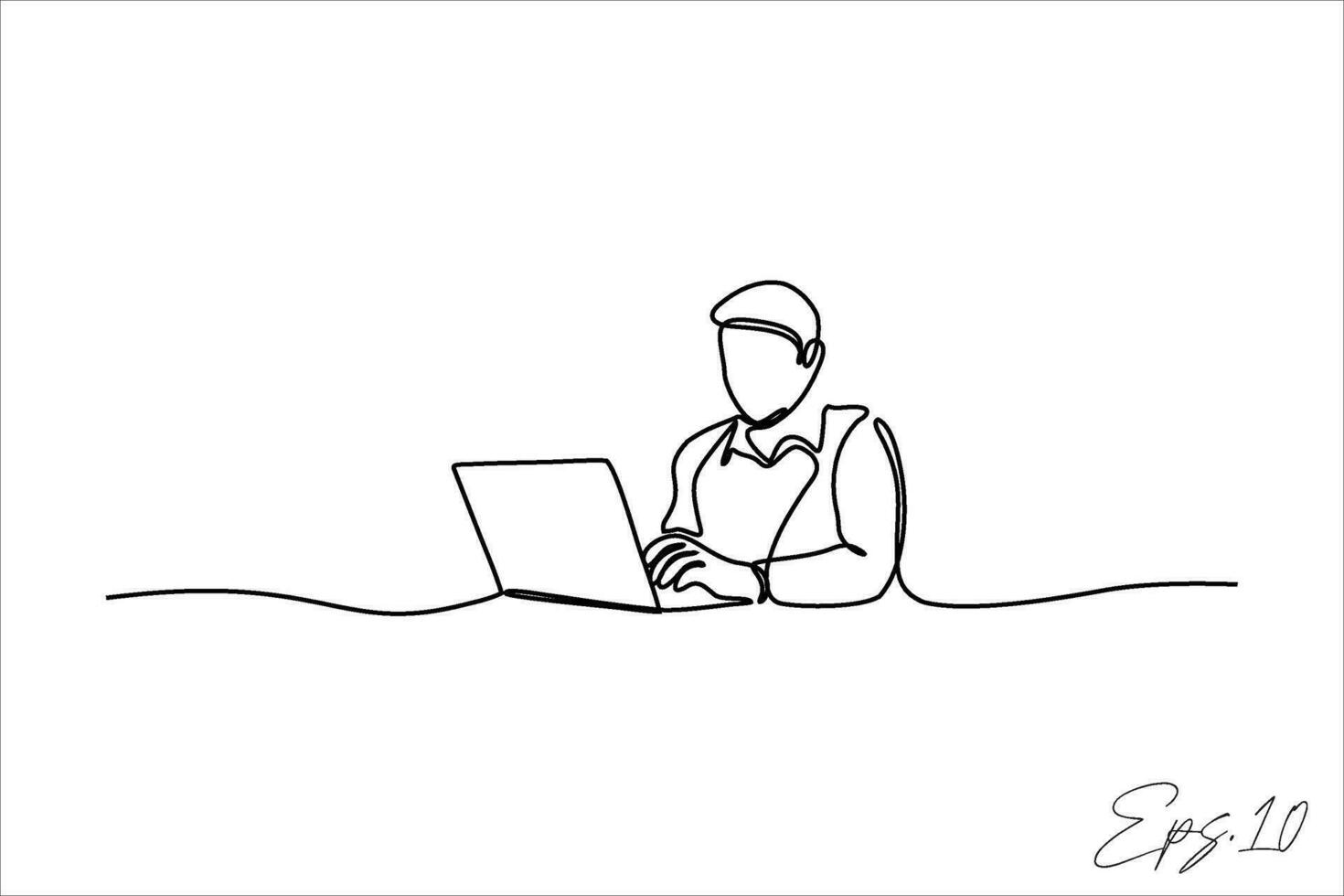 continuous line vector illustration design of an office worker