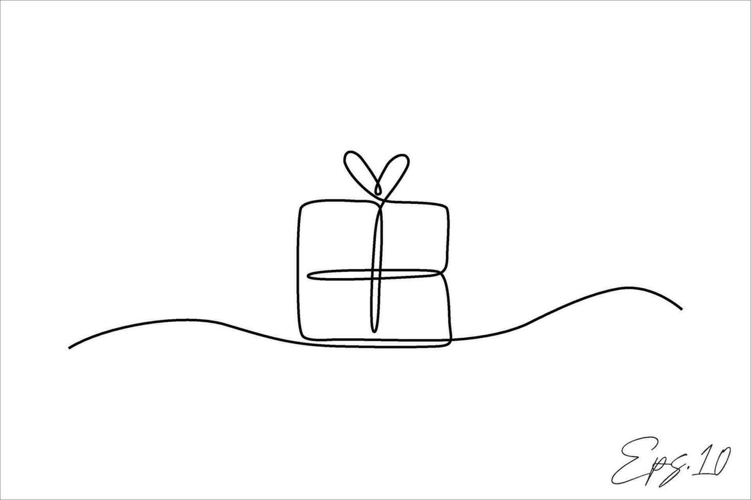 continuous line vector illustration design of gift box