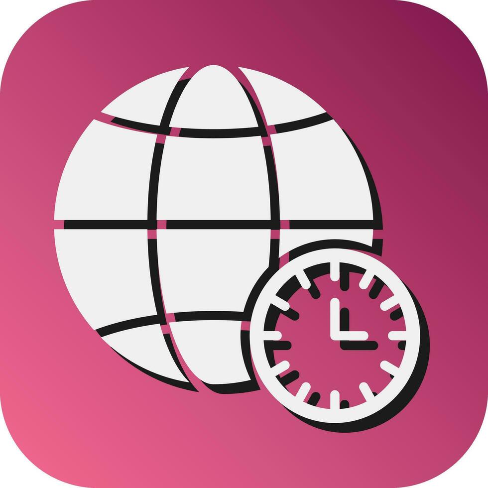Time Zone Vector Glyph Gradient Background Icon For Personal And Commercial Use.