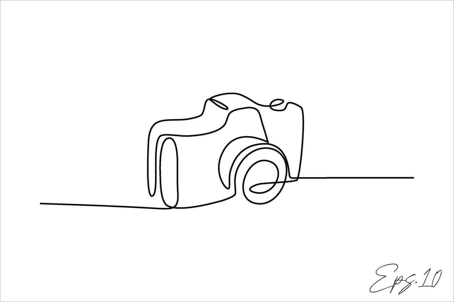 continuous line vector illustration design of digital camera