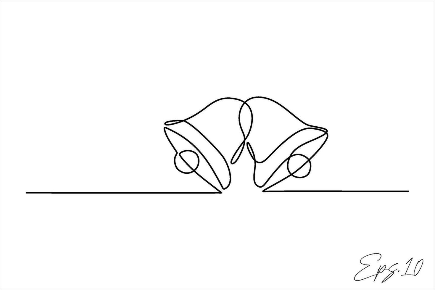 continuous line vector illustration design of bell