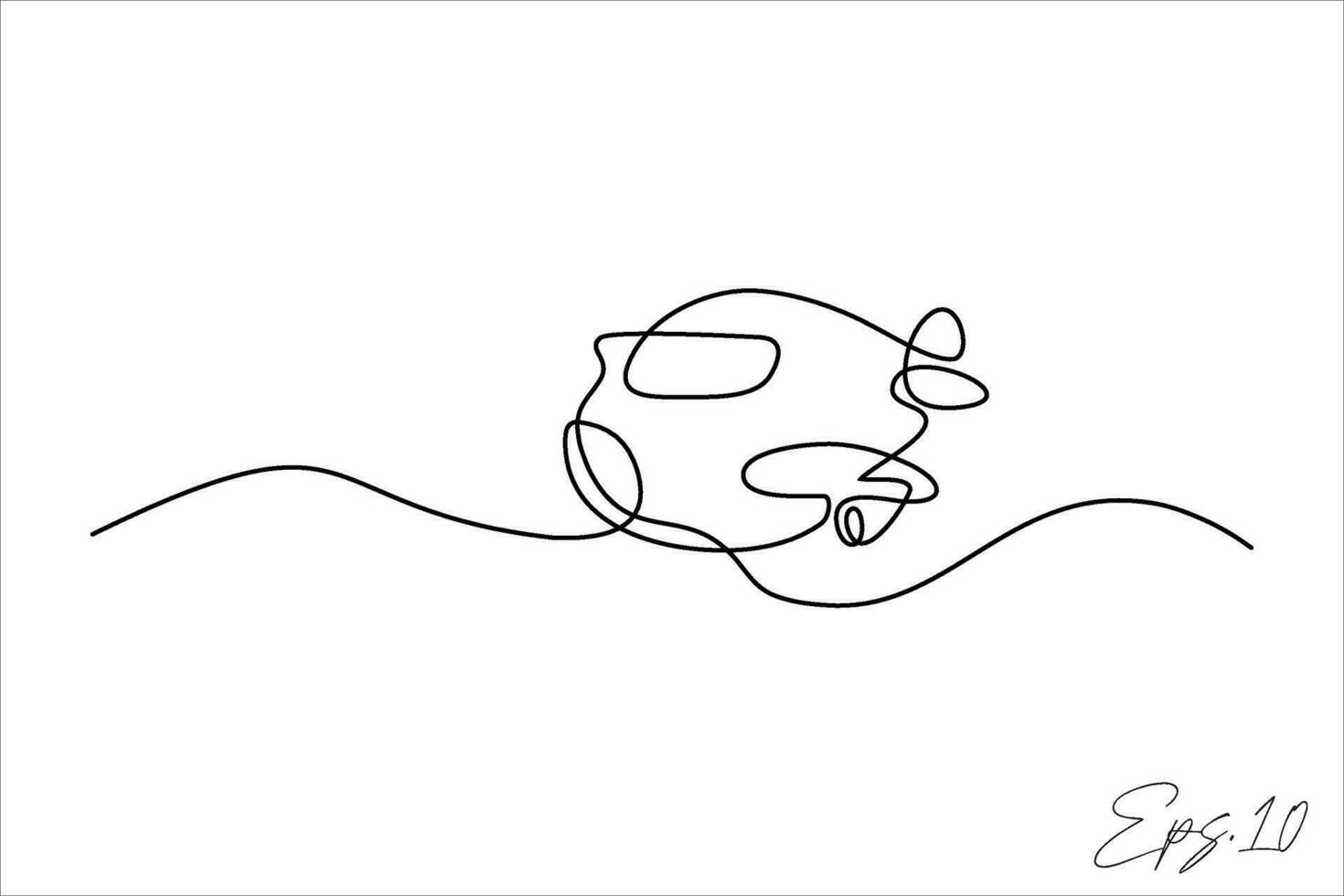 continuous line vector illustration design of airplane