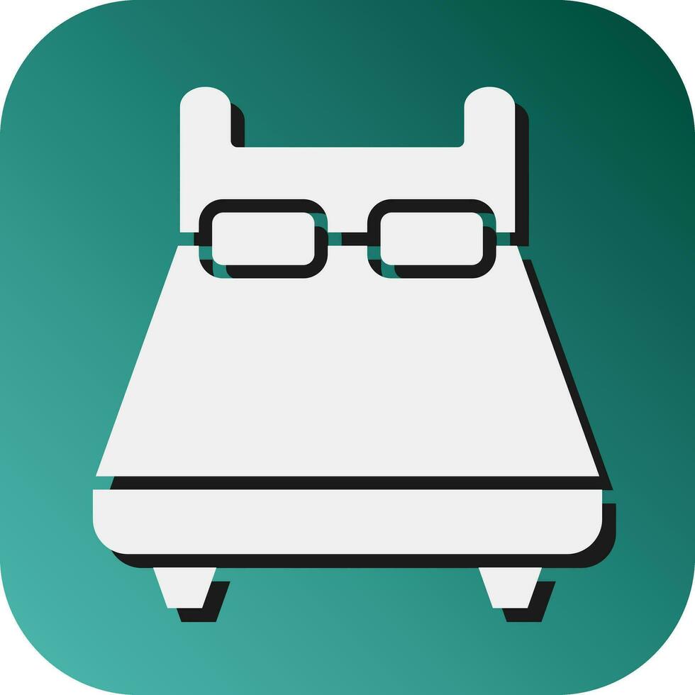 Double Bed Vector Glyph Gradient Background Icon For Personal And Commercial Use.