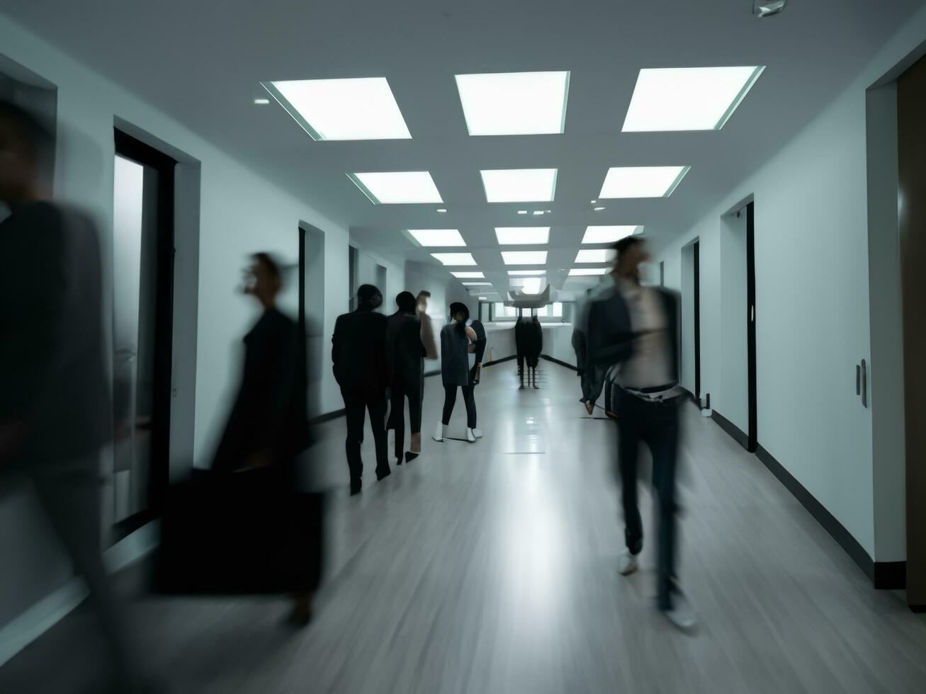 corridor in a modern office building AI Generative photo