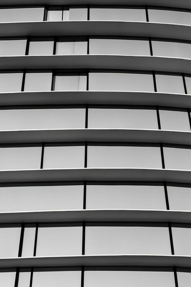 greyscale shot of a facade of a new building AI Generative photo