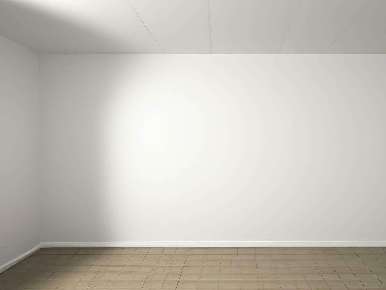 empty bright white room with light and shadow AI Generative photo