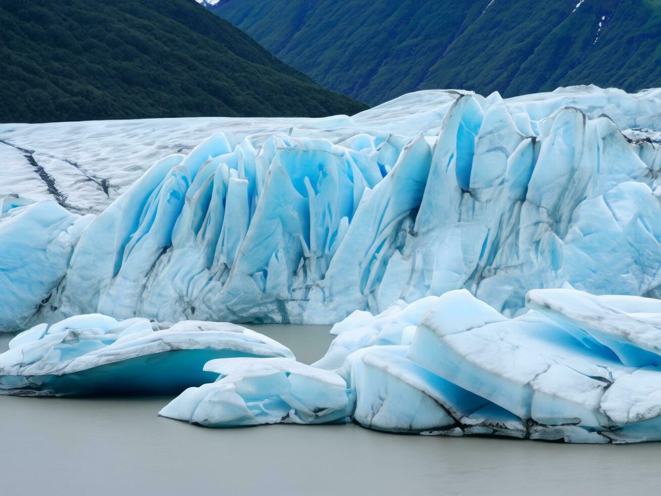 shelf ice from a melting glacier AI Generative photo