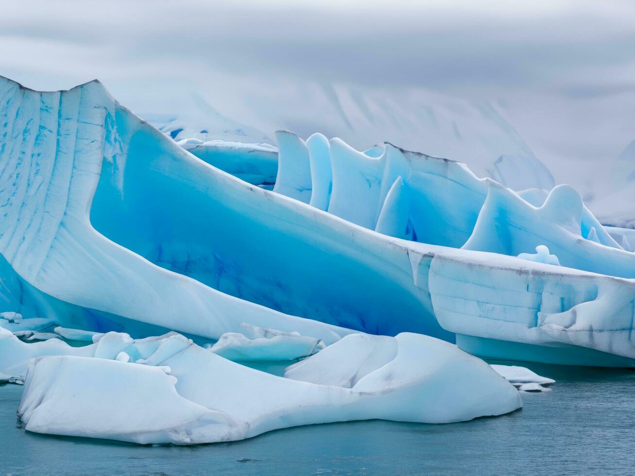 shelf ice from a melting glacier AI Generative photo