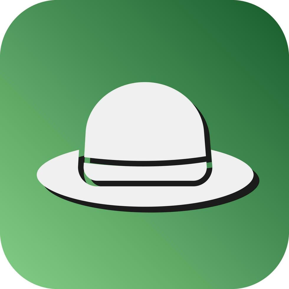White Hat Vector Glyph Gradient Background Icon For Personal And