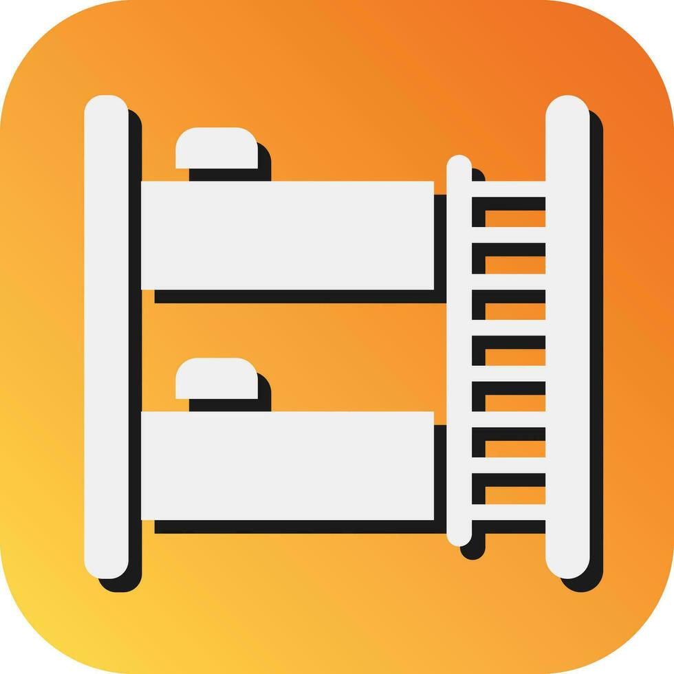 Bunk Bed Vector Glyph Gradient Background Icon For Personal And Commercial Use.