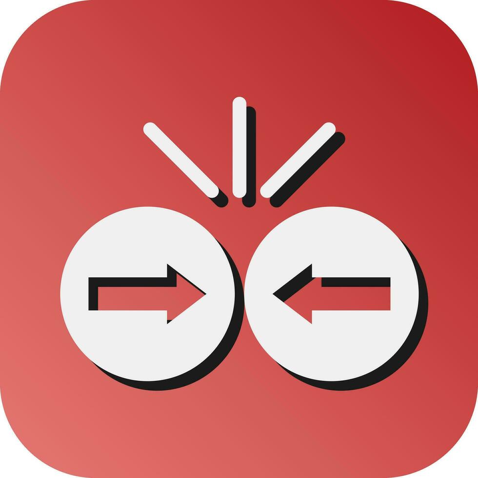 Collision Vector Glyph Gradient Background Icon For Personal And Commercial Use.