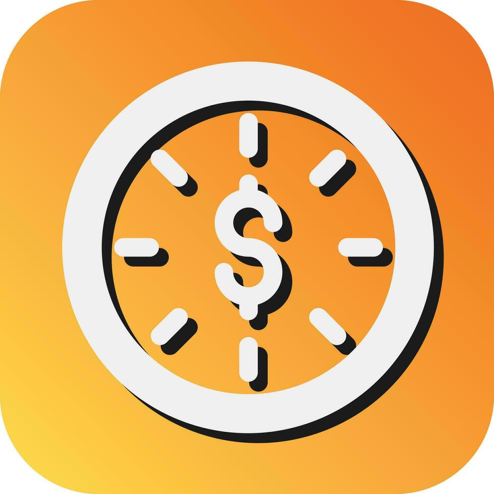 Time Is Money Vector Glyph Gradient Background Icon For Personal And Commercial Use.