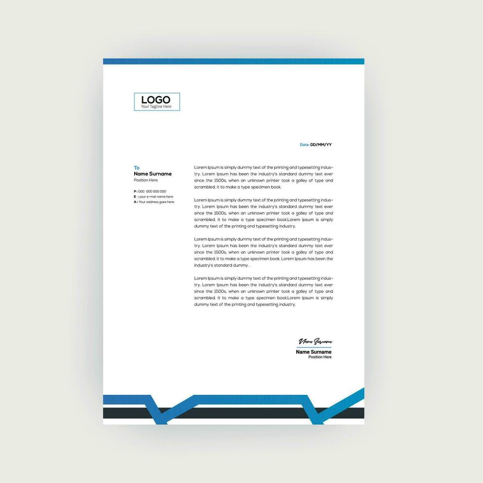 Simple and Creative letterhead template design vector