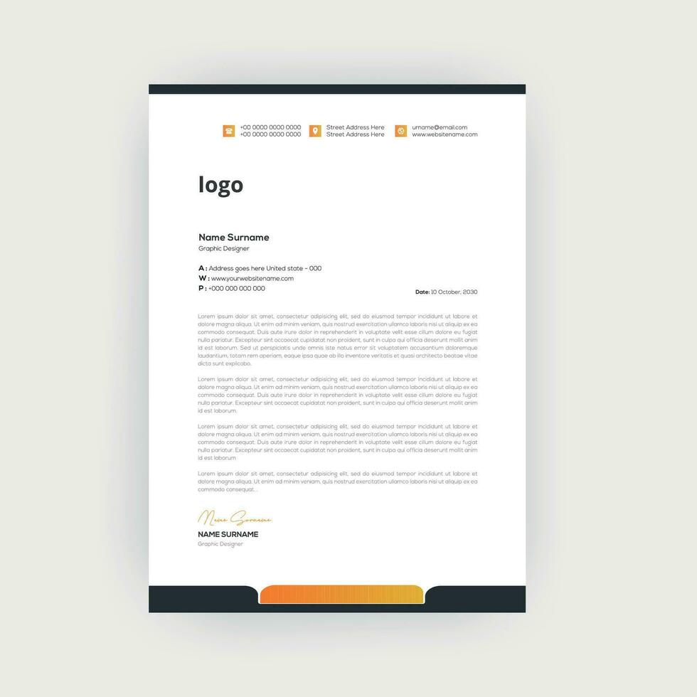 Simple and Creative letterhead template design vector