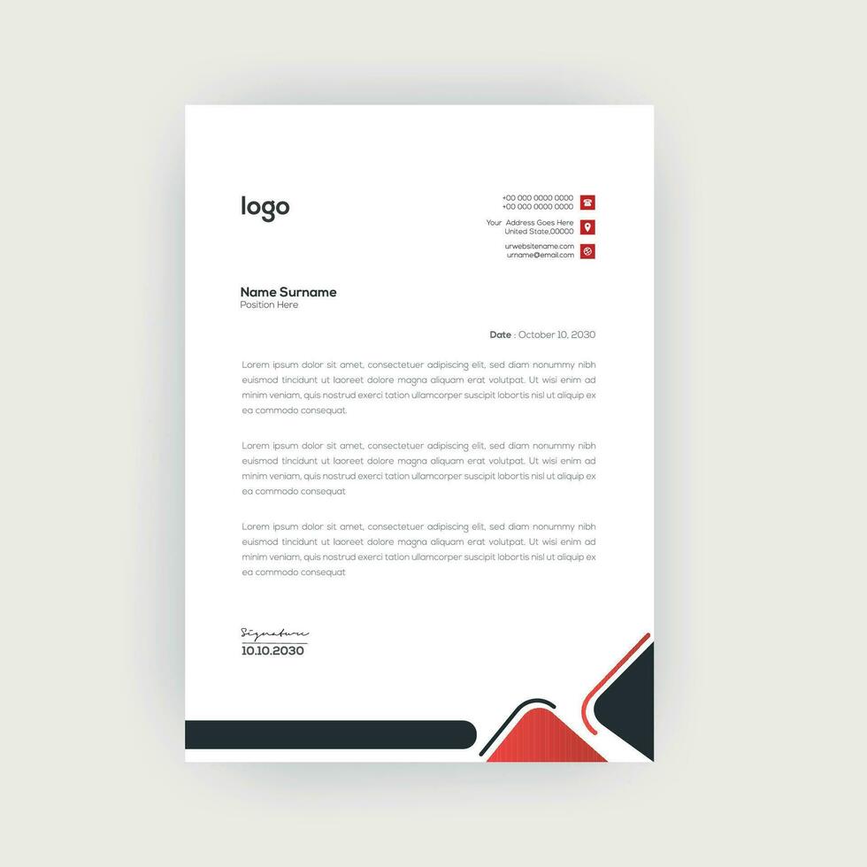 Simple and Creative letterhead template design vector