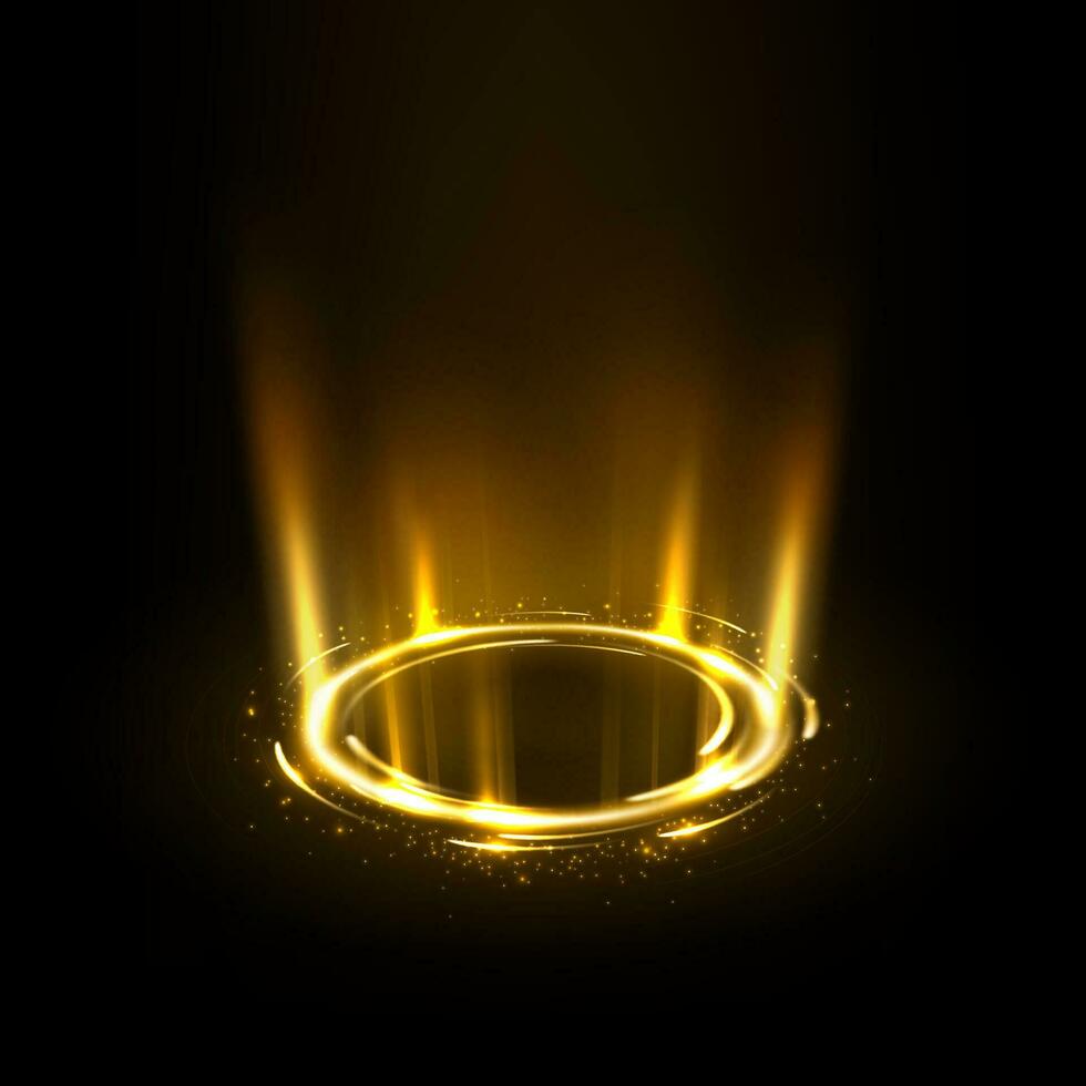 Rotating Yellow Rays with Sparkles. Suitable For Product Advertising, Product Design, and Other, Vector Illustration