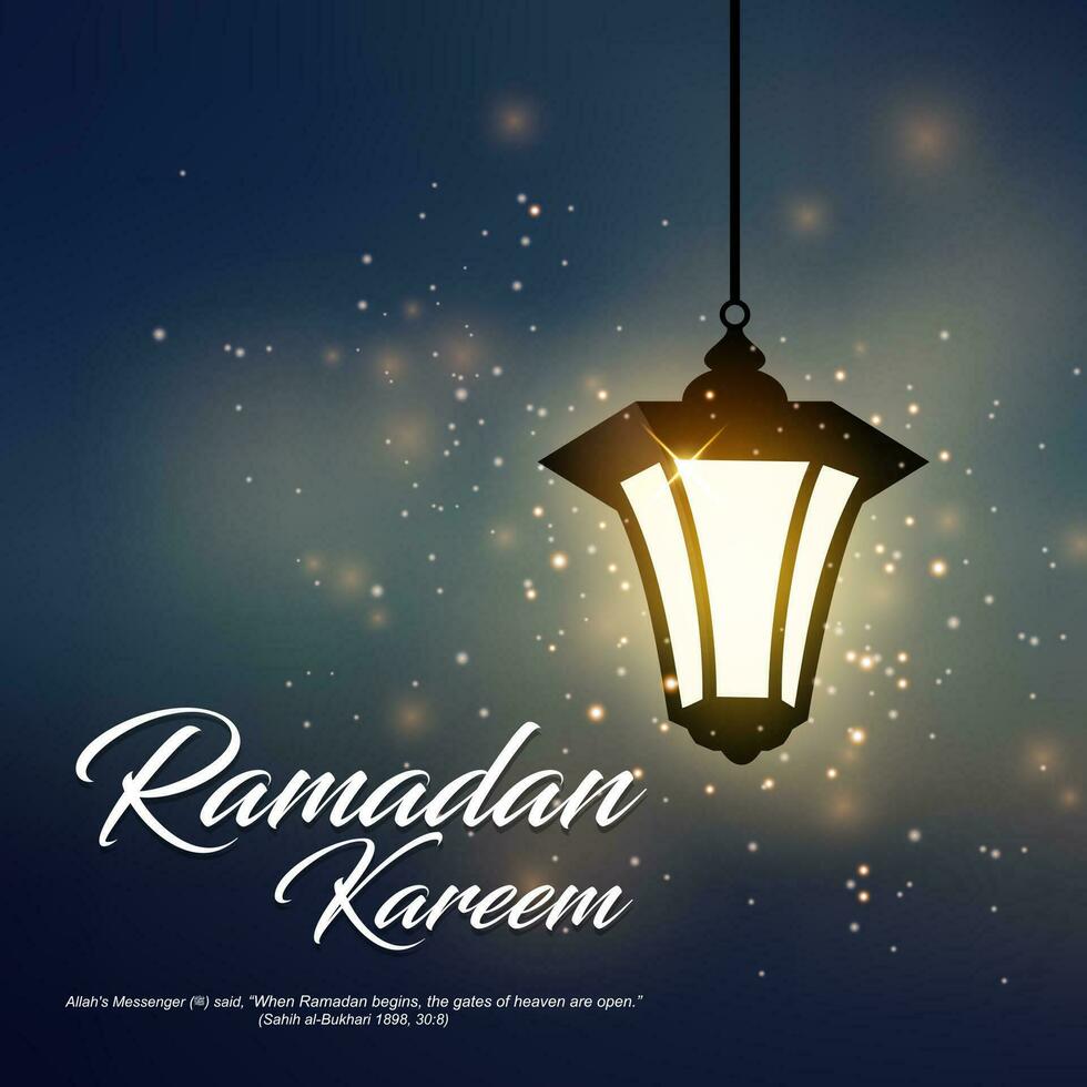 Ramadán kareem saludo, adecuado para islámico religión, saludo tarjeta, y otro, vector ilustración