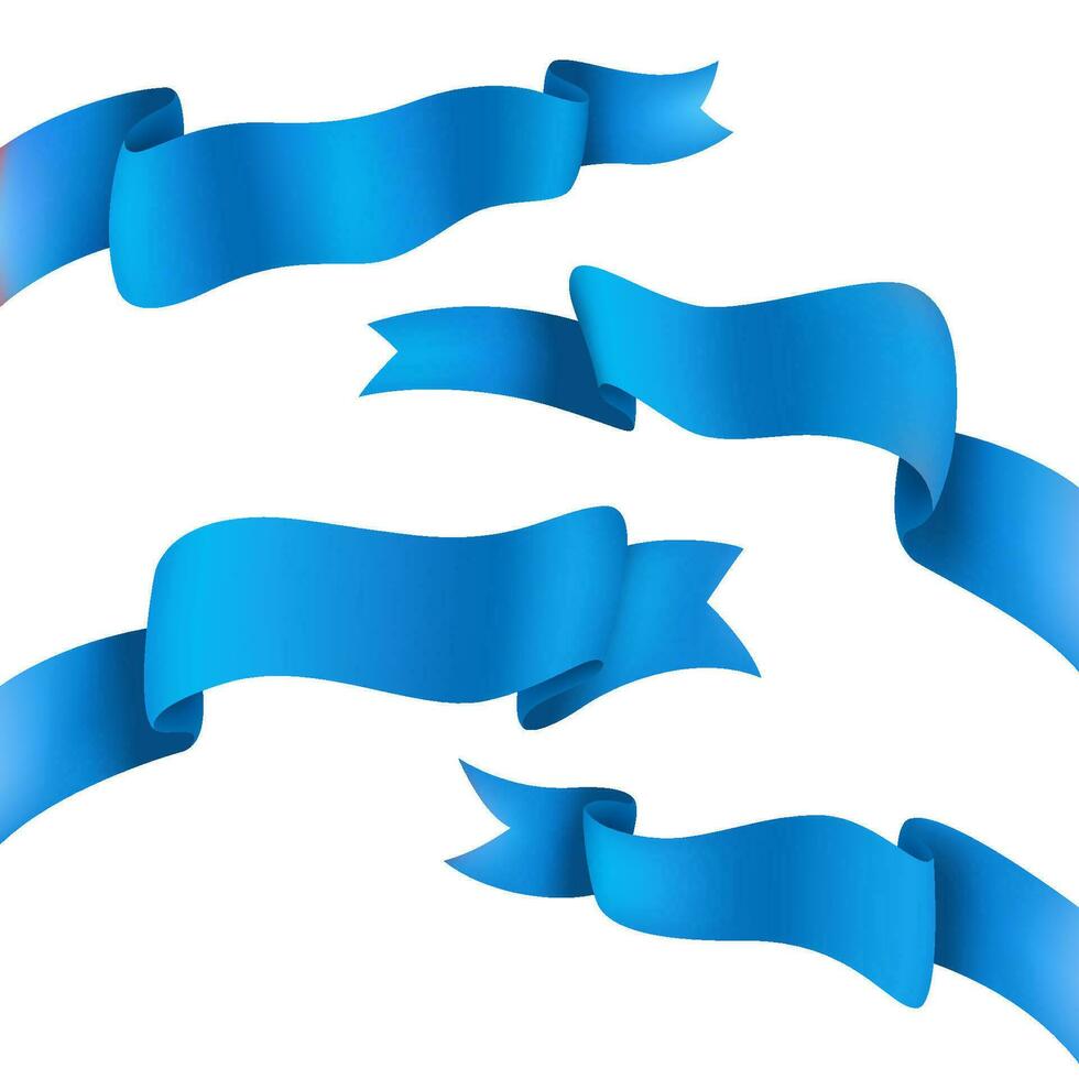 Blue Ribbons Sets Isolated, Suitable For Marketing, Holiday, and Other, Vector Illustration