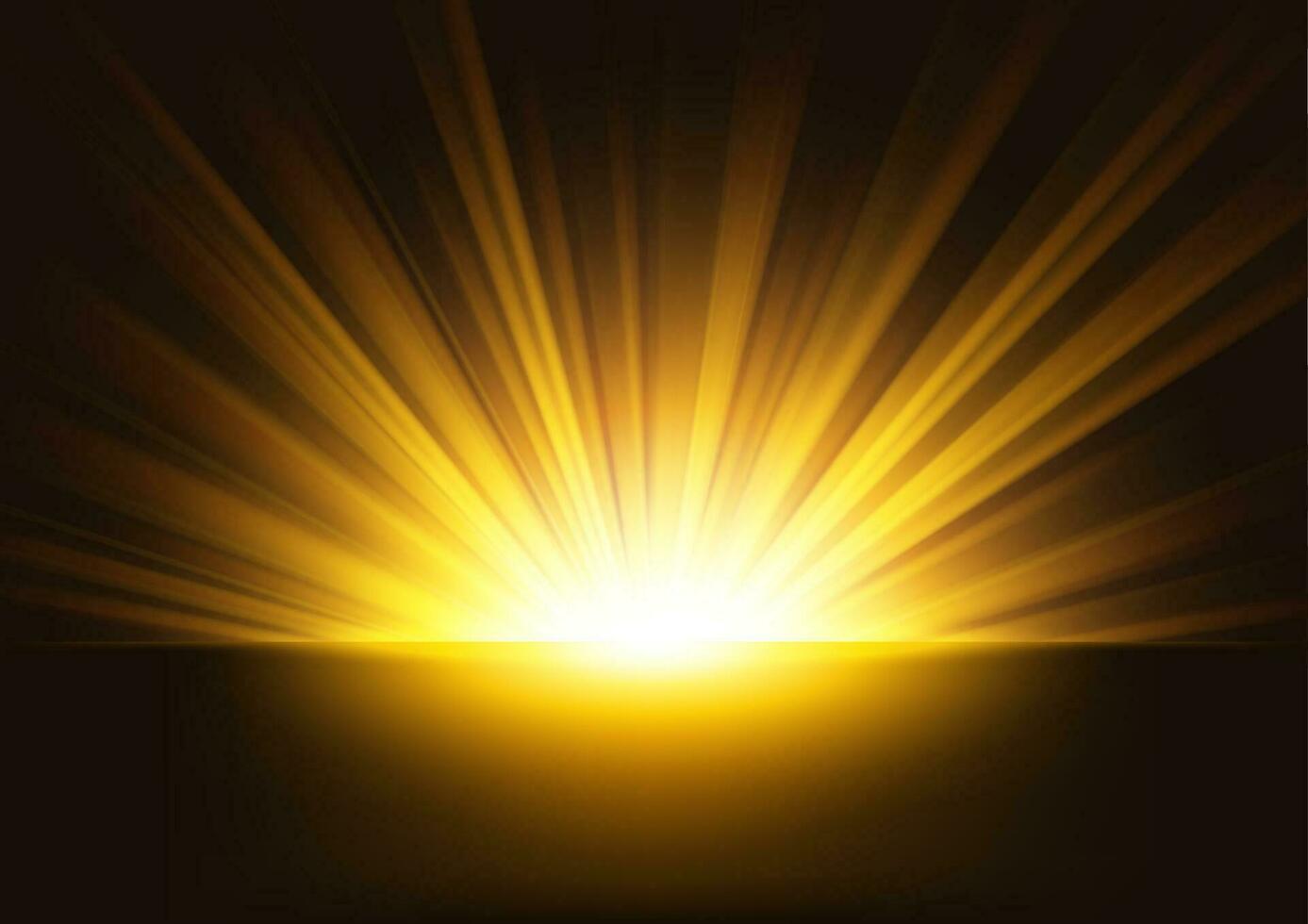 Gold Rays Rising on Dark Background. Suitable For Product Advertising, Product Design, and Other., Vector Illustration